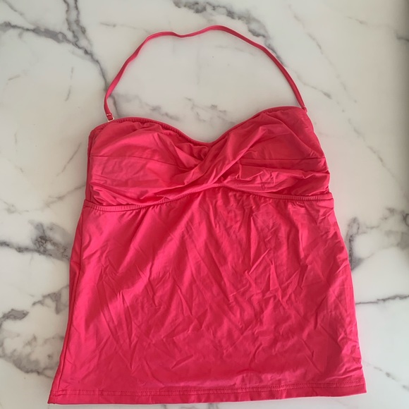 Mossimo Hot Pink Tankini Swimsuit Top With Ruching - Picture 2 of 5